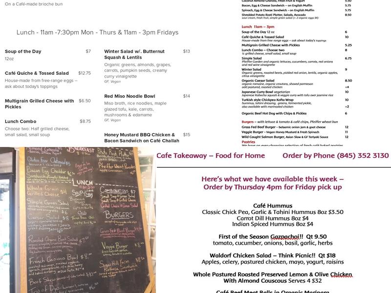 Threefold Café Menu