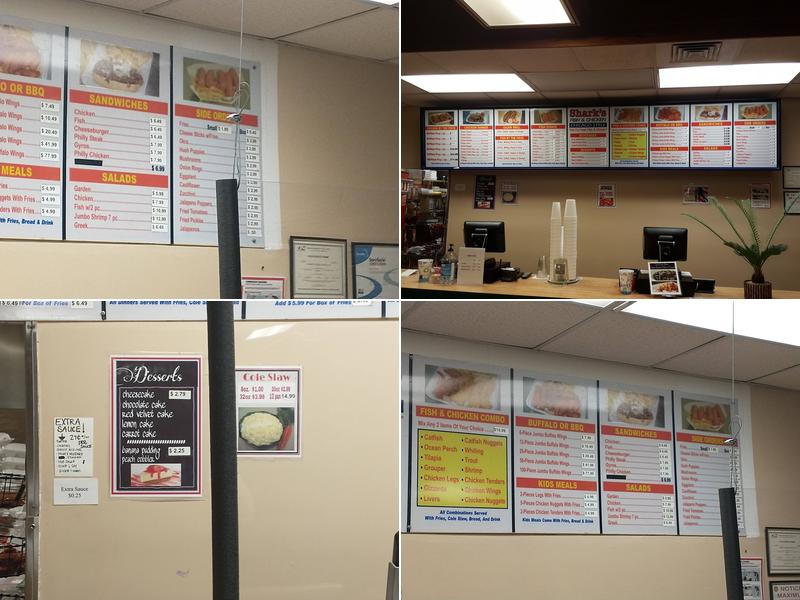 Shark's Fish and Chicken Menu