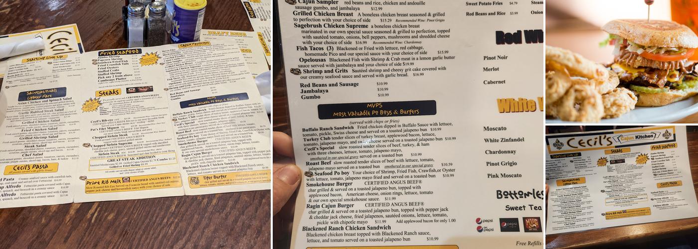 Cecil's Cajun Kitchen Menu