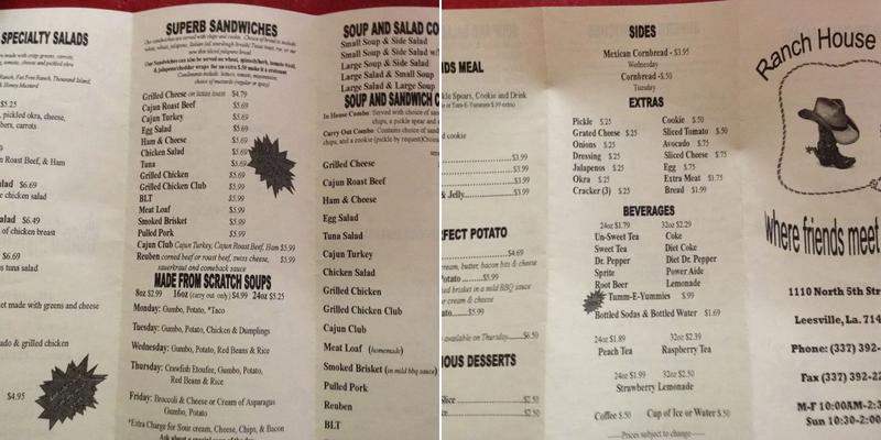 Sawmill Cafe Menu