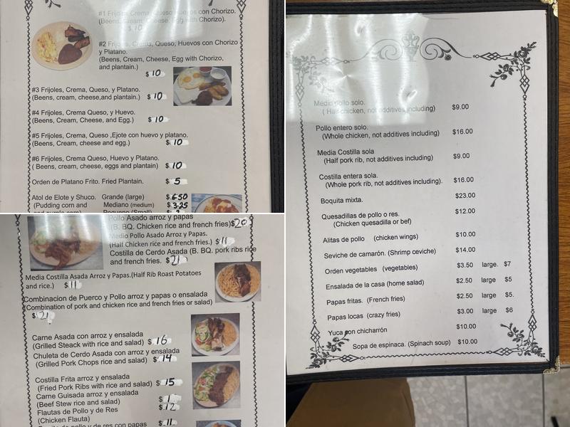 El Rey Del Pollo Menu