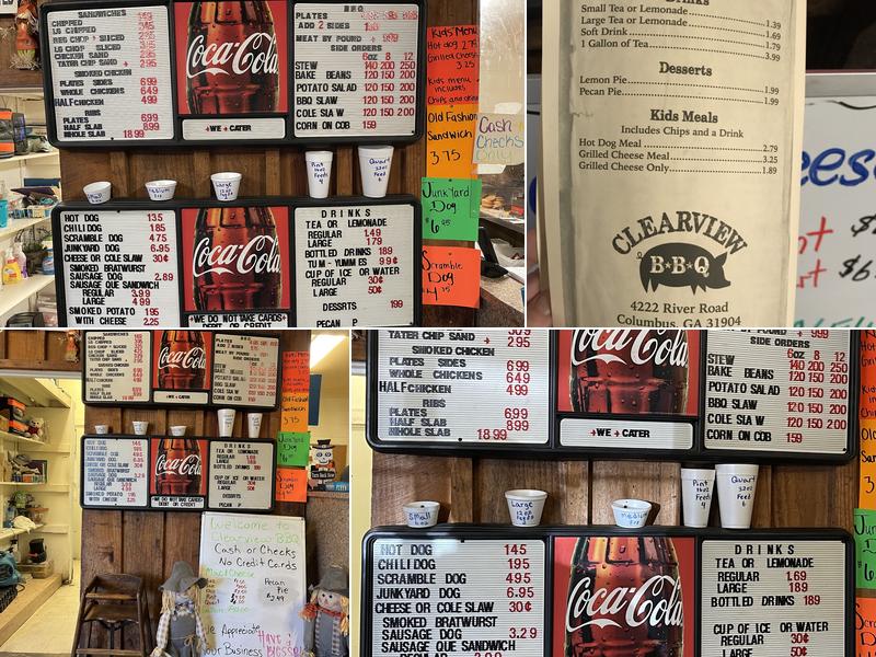 Clearview BBQ Menu