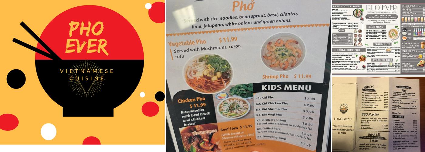 PHO EVER Menu