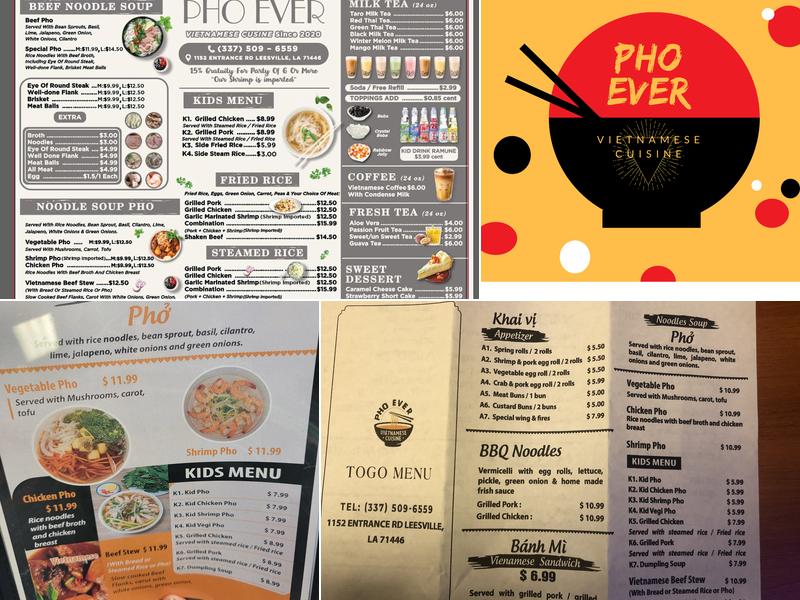 PHO EVER Menu