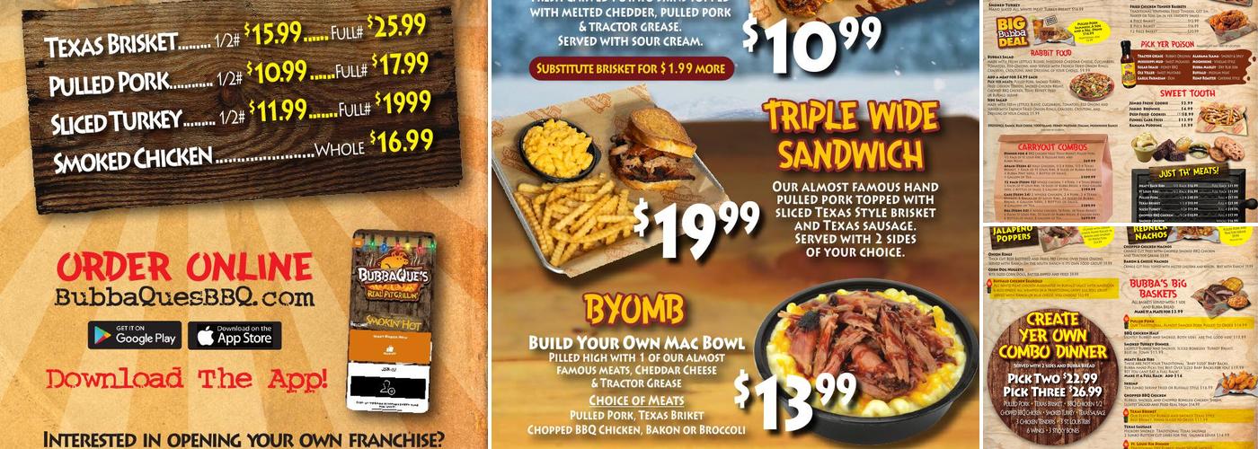 BubbaQue's BBQ - Leesville Menu