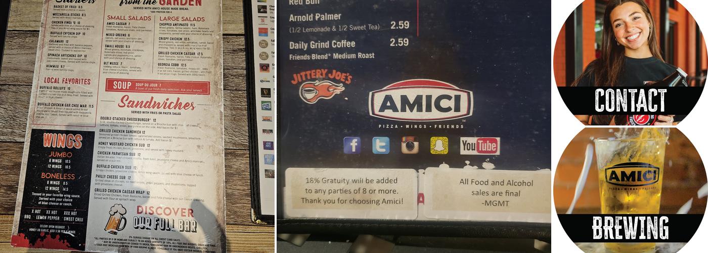 Amici Macon Menu