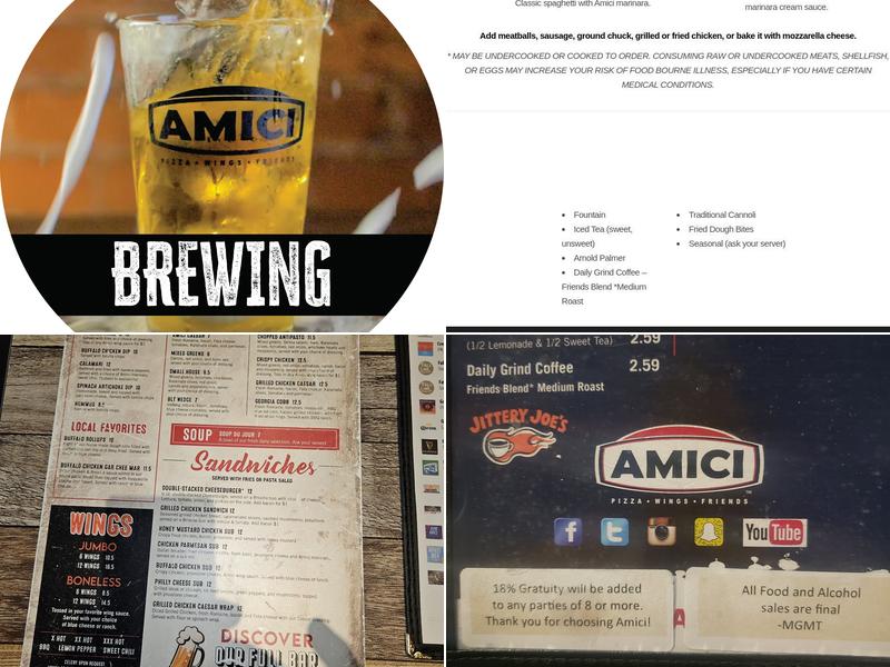 Amici Macon Menu