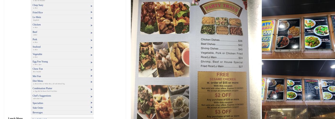 No 1 Chinese kitchen Menu