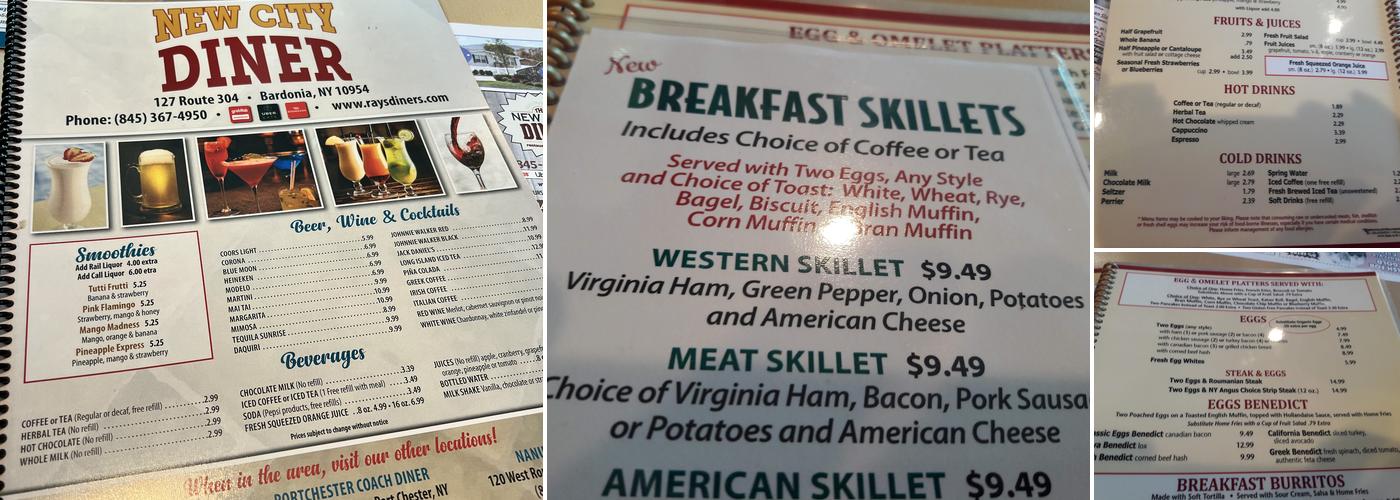 New City Diner Menu