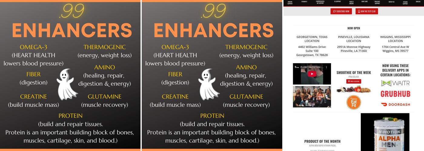 Planet Nutrition - Eunice Menu