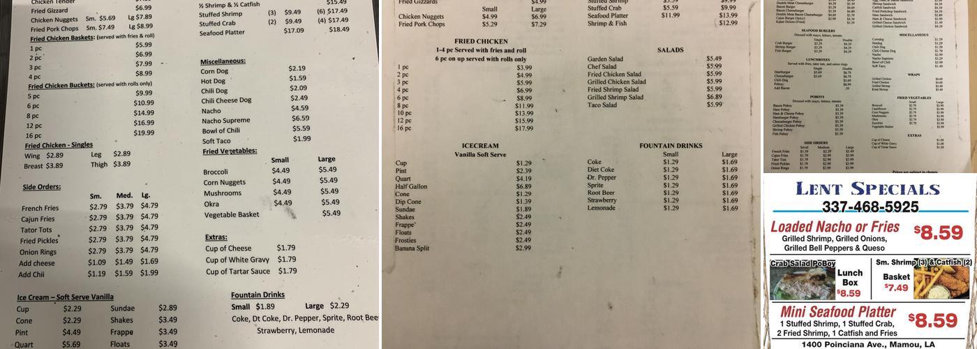 David And Loris Kitchen Menu