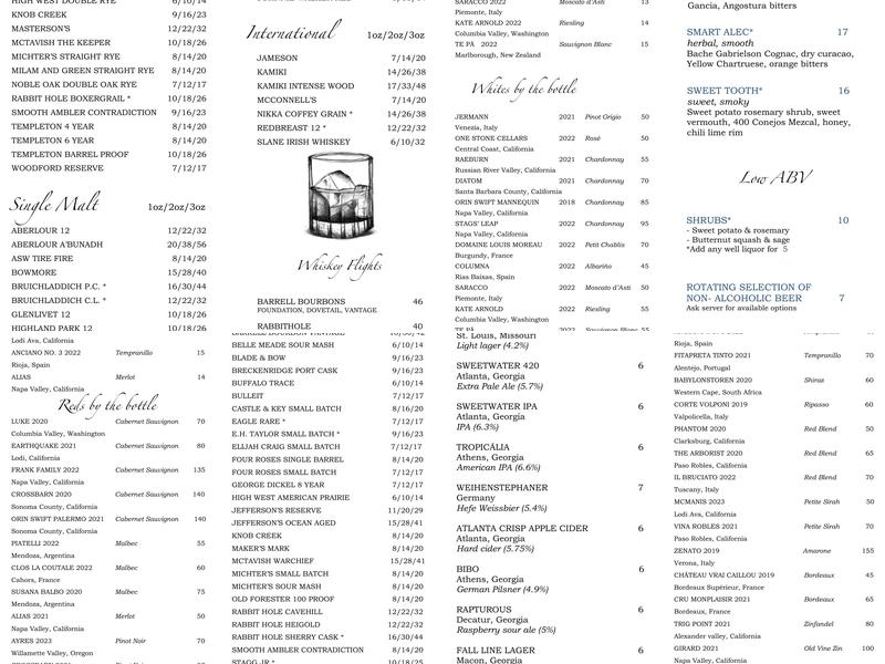 Dovetail Menu