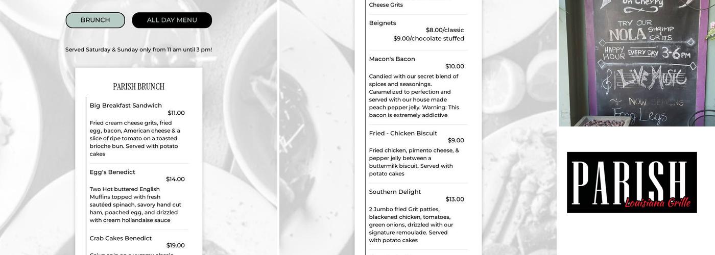 Parish On Cherry Menu