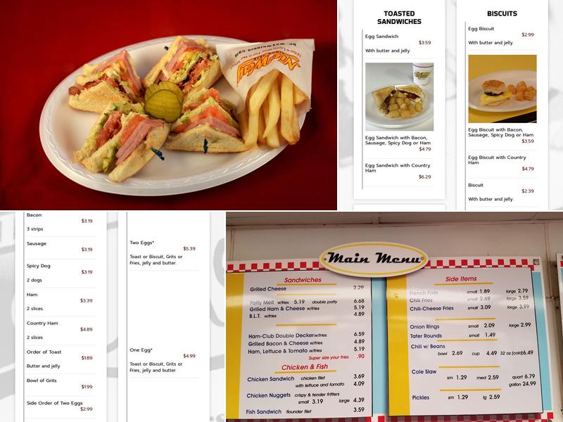 Nu-Way Weiners Menu