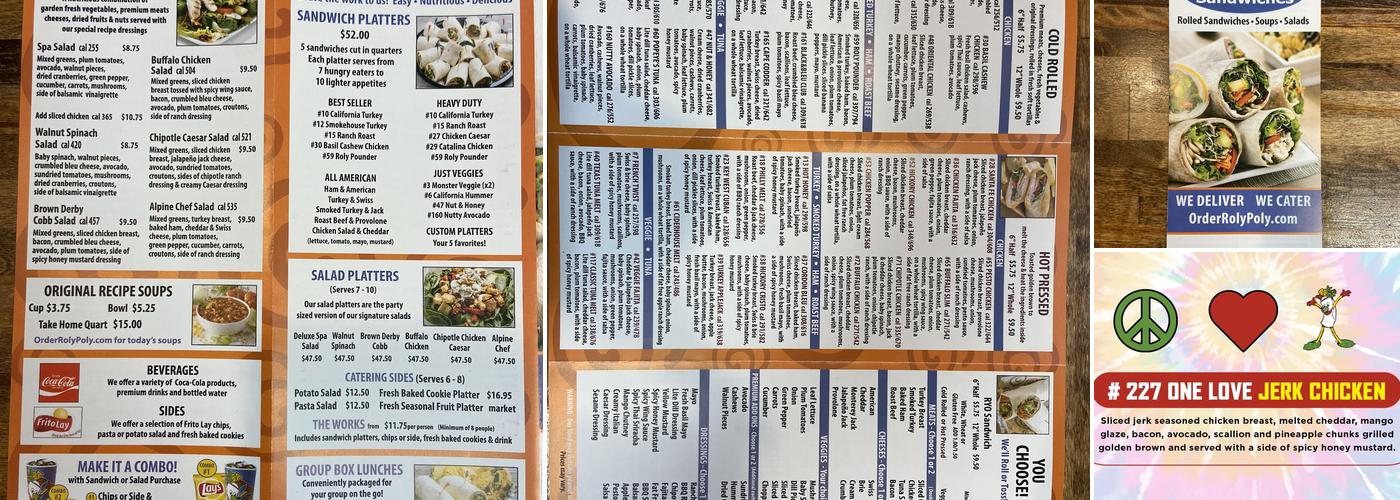 Roly Poly Macon Menu