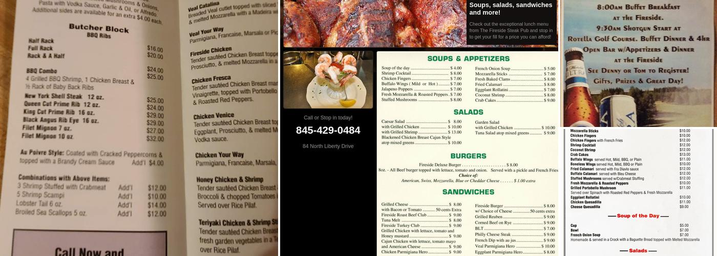 Fireside Steak Pub Menu