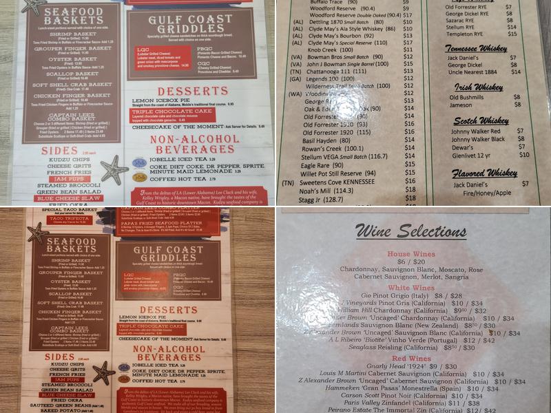 Kudzu Seafood Company Menu