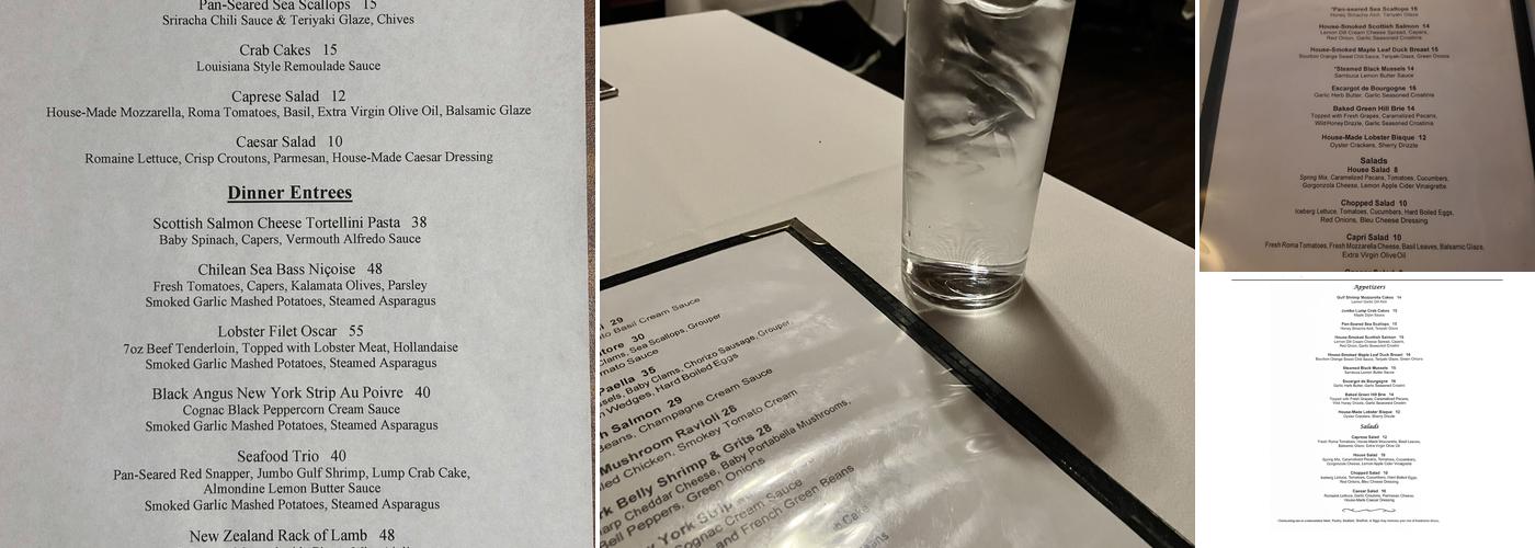 The Back Burner Restaurant Menu