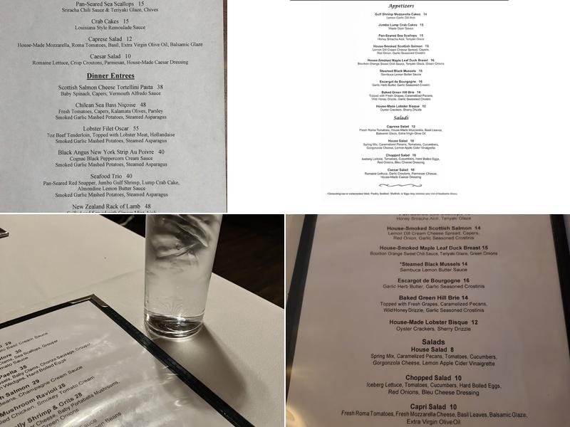 The Back Burner Restaurant Menu