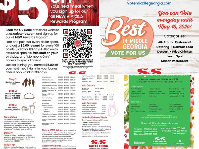 S&S Cafeterias - Riverside Dr. Menu