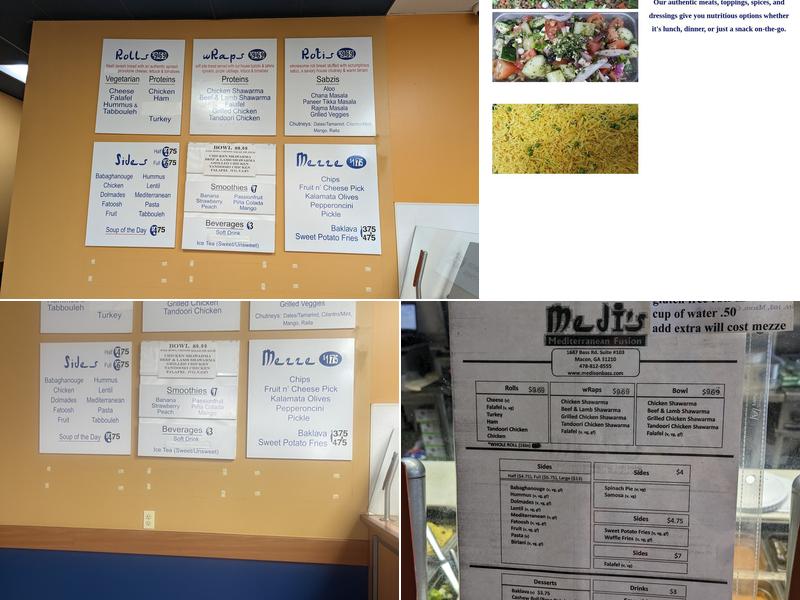 Medi's Mediterranean Fusion Restaurant Menu