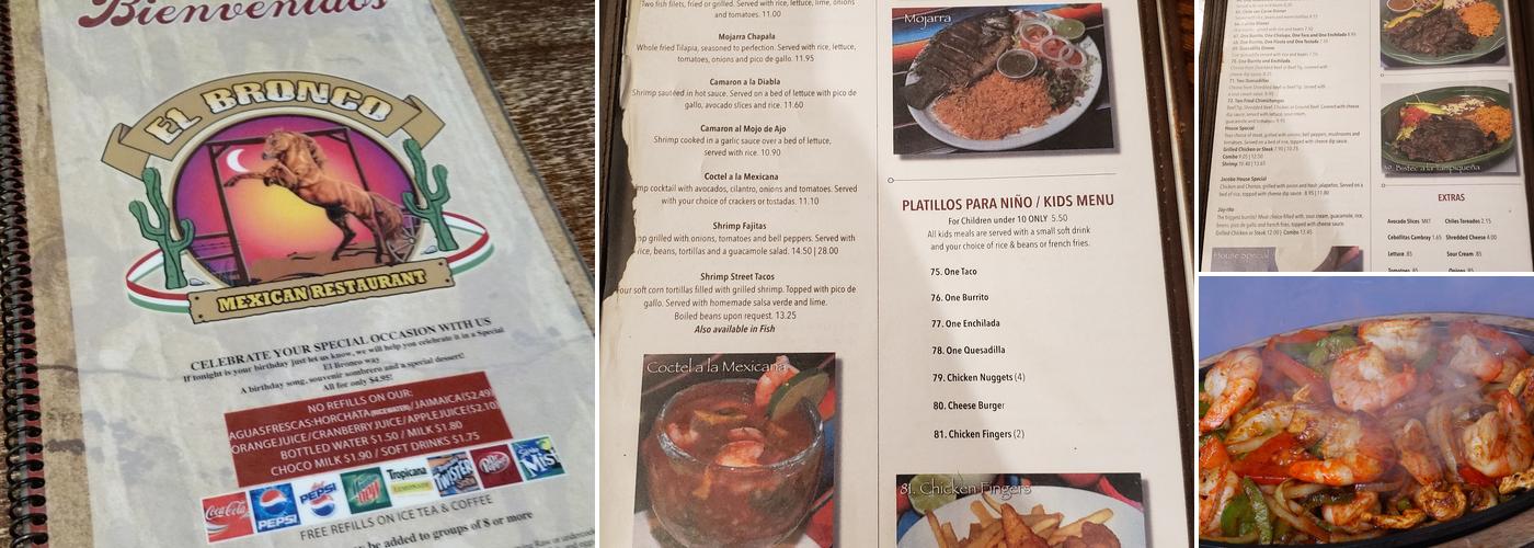 El Bronco Menu