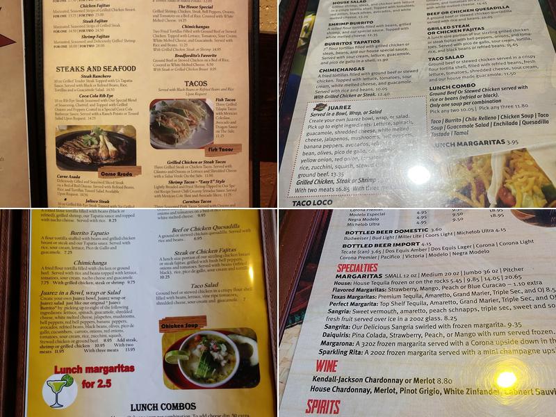 Fajitas Mexican Grill Menu