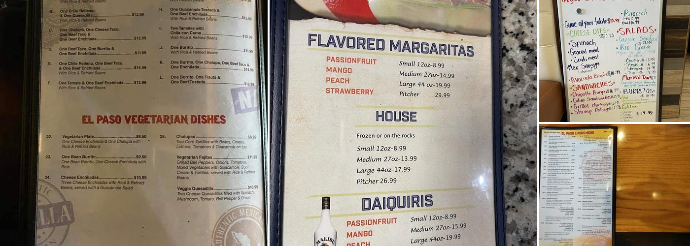 El Paso Menu