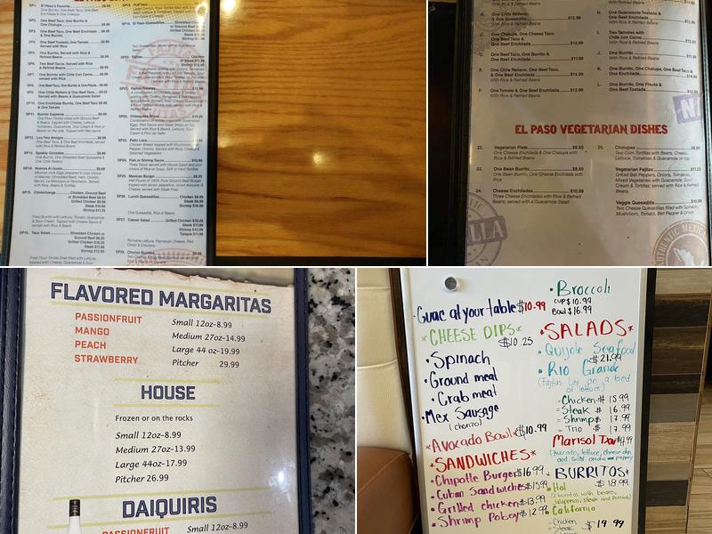 El Paso Menu