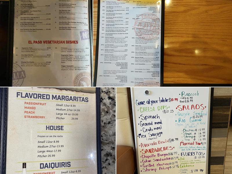El Paso Menu