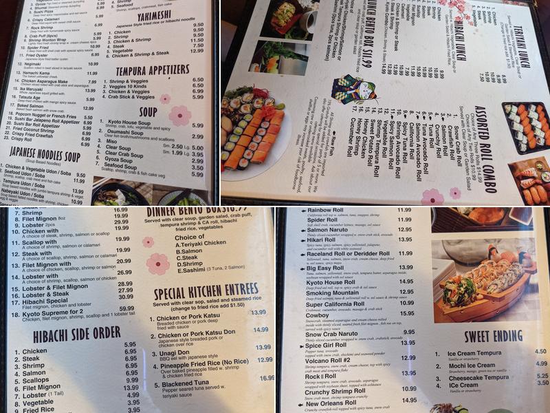 Kyoto Steakhouse & Sushi Bar Menu