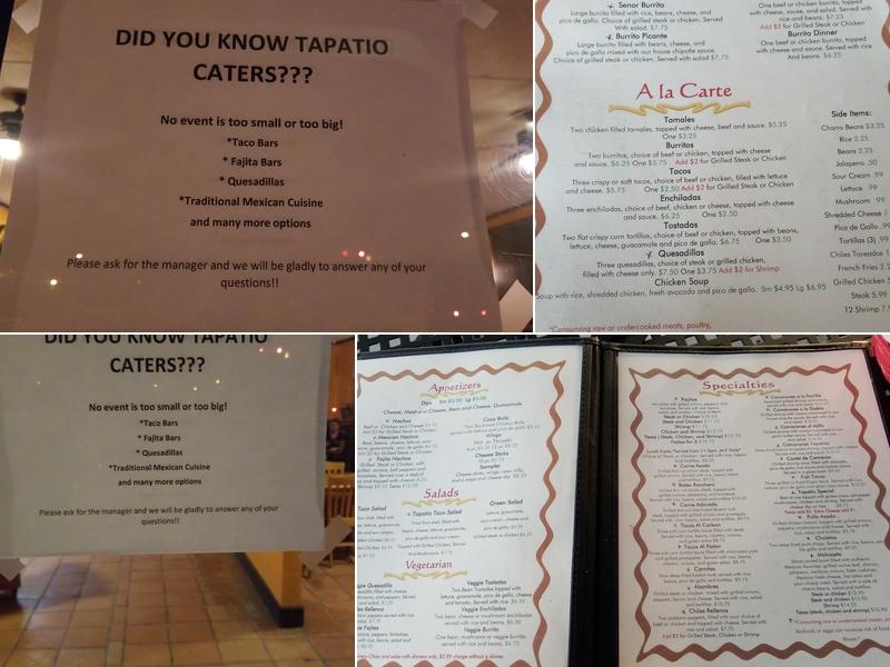 Tapatio Menu