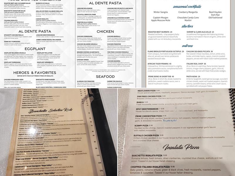 Banchetto Feast Menu