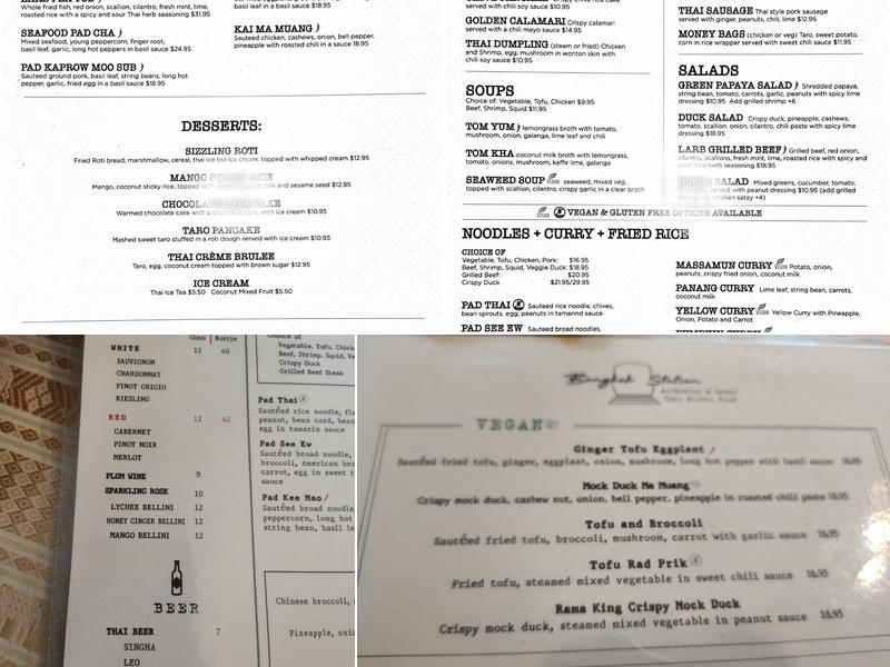 Bangkok Station Nyack Menu