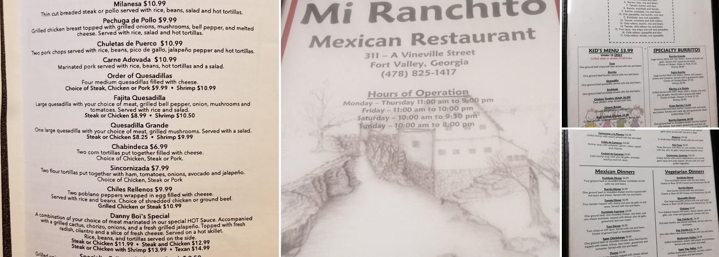 Mi Ranchito Menu