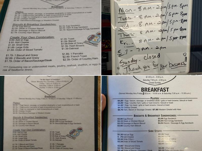 Maebob's Diner Menu