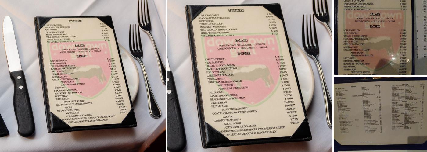 Downtown Grill Menu