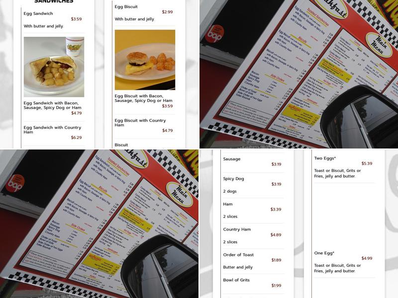 Nu-Way Weiners Menu