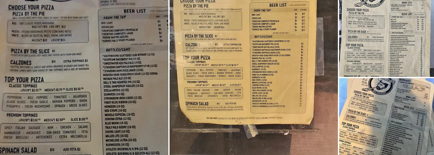 Vinnie Van GoGo's Menu