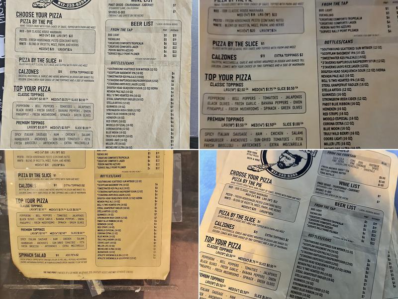 Vinnie Van GoGo's Menu