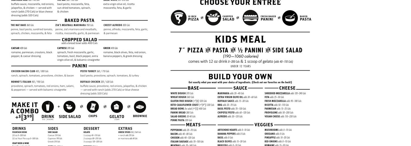 Your Pie Pizza Menu