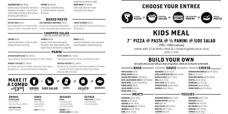 Your Pie Pizza Menu