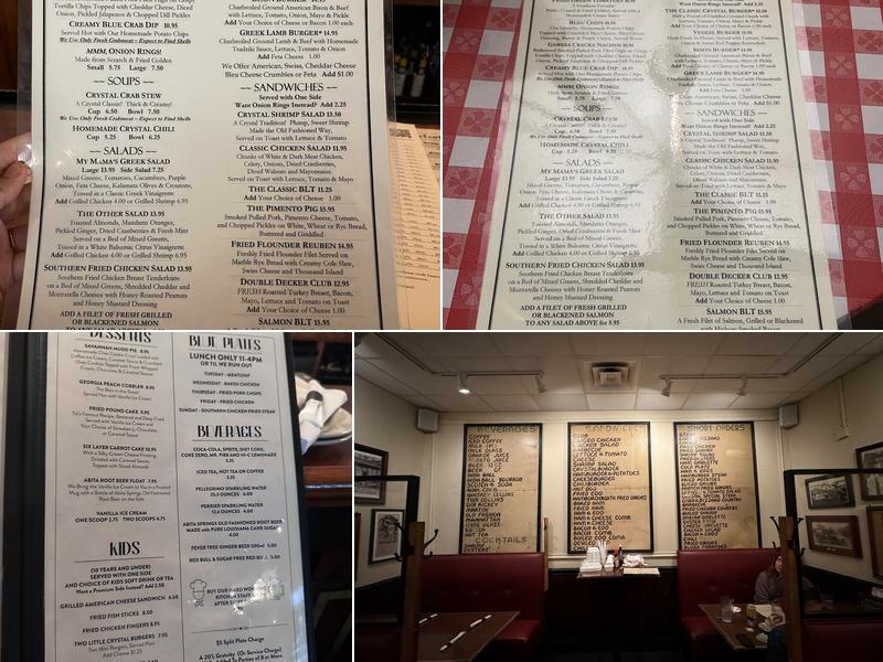 Crystal Beer Parlor Menu