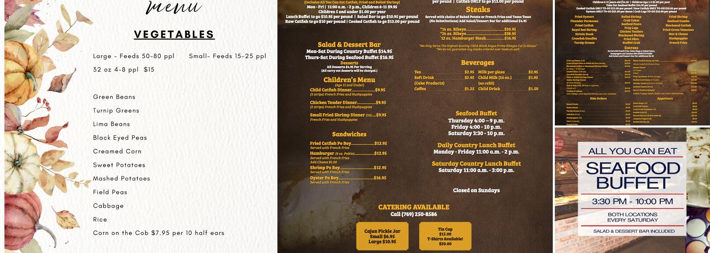 Berry's Seafood and Catfish House Menu