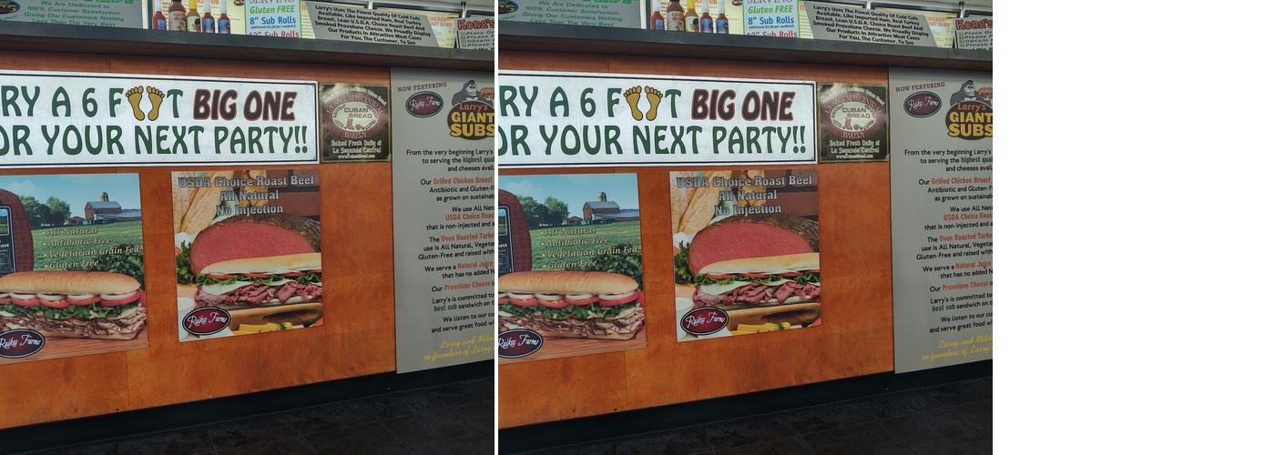 Larry's Giant Subs Menu