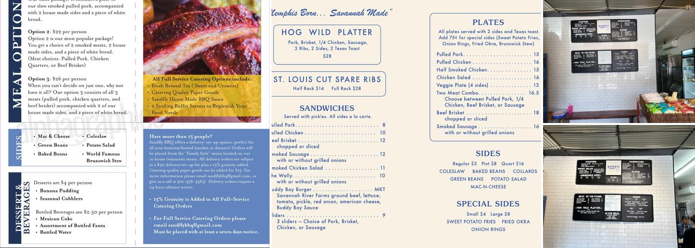 Sandfly Barbeque Menu