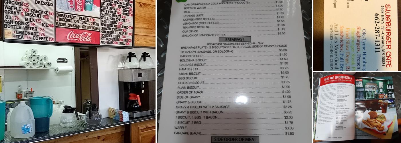 Slugburger Cafe Menu