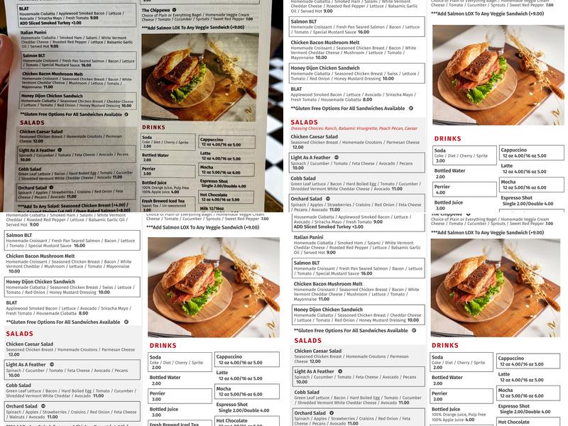 Goose Feathers Cafe & Bakery Menu