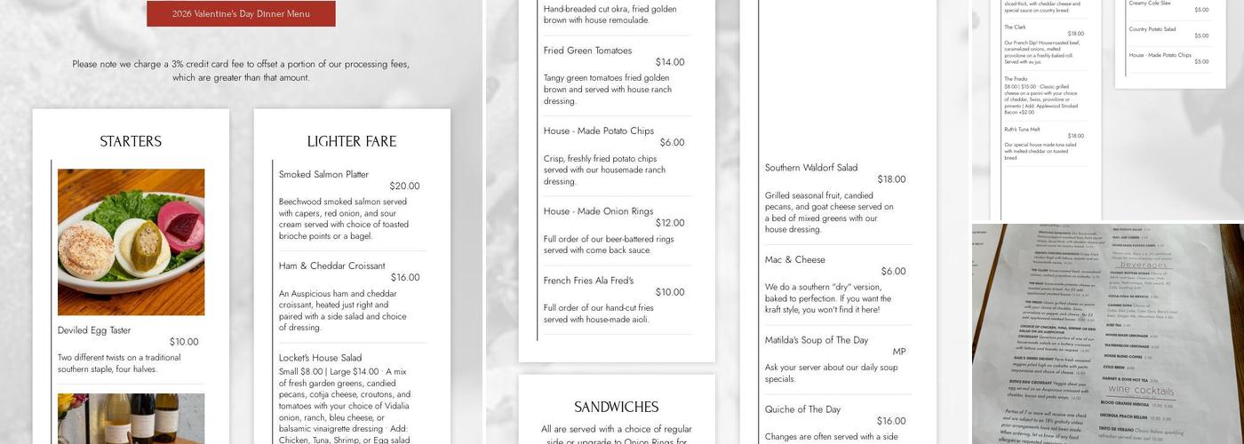 Wright Square Bistro Menu