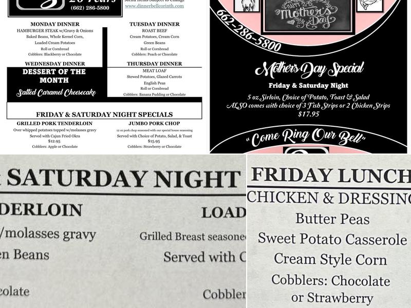 The Dinner Bell Steak & Fish Menu